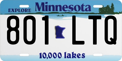 MN license plate 801LTQ