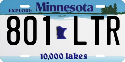 MN license plate 801LTR