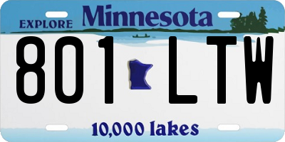 MN license plate 801LTW