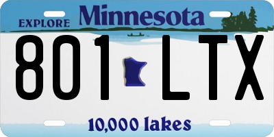 MN license plate 801LTX