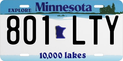 MN license plate 801LTY