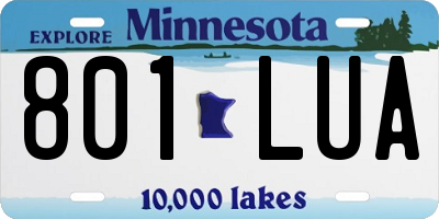 MN license plate 801LUA