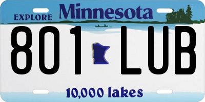 MN license plate 801LUB