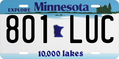 MN license plate 801LUC