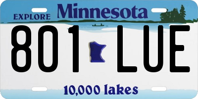 MN license plate 801LUE