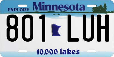 MN license plate 801LUH