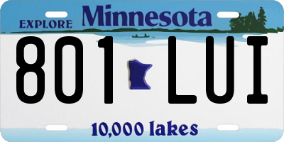 MN license plate 801LUI