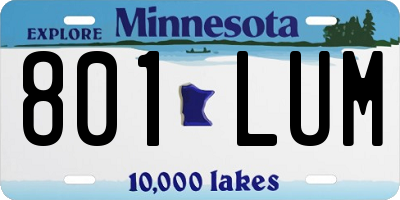 MN license plate 801LUM