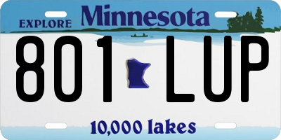 MN license plate 801LUP