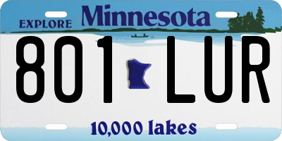 MN license plate 801LUR