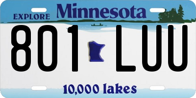 MN license plate 801LUU