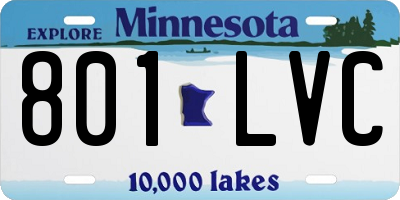 MN license plate 801LVC