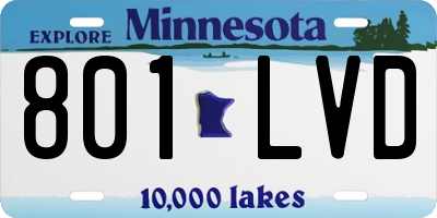 MN license plate 801LVD