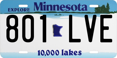 MN license plate 801LVE