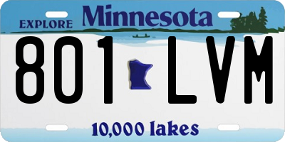 MN license plate 801LVM
