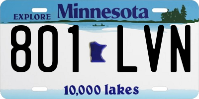 MN license plate 801LVN