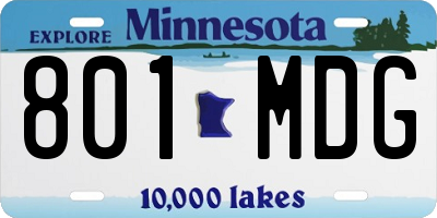 MN license plate 801MDG
