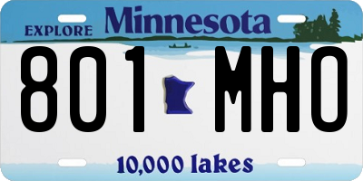 MN license plate 801MHO
