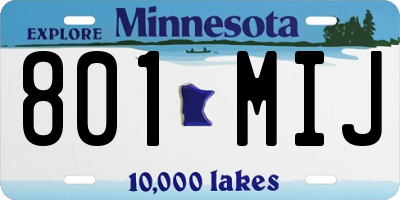 MN license plate 801MIJ