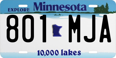 MN license plate 801MJA