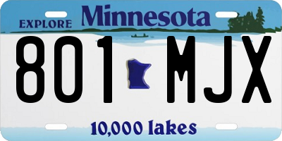 MN license plate 801MJX