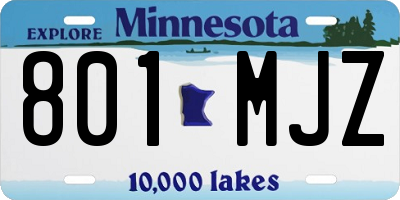 MN license plate 801MJZ