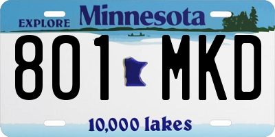 MN license plate 801MKD