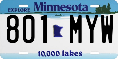 MN license plate 801MYW