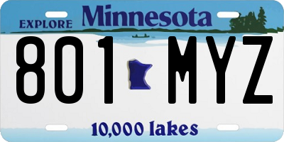 MN license plate 801MYZ