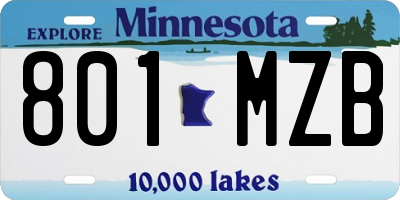 MN license plate 801MZB