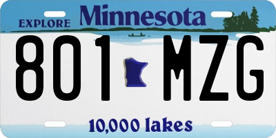MN license plate 801MZG