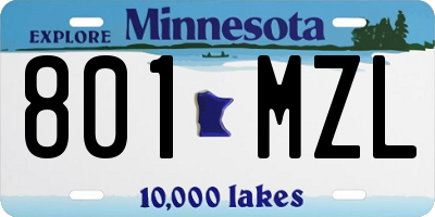 MN license plate 801MZL
