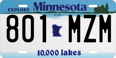 MN license plate 801MZM