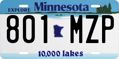 MN license plate 801MZP