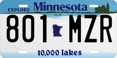 MN license plate 801MZR