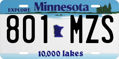 MN license plate 801MZS