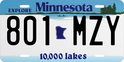 MN license plate 801MZY