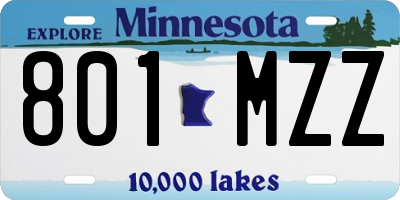 MN license plate 801MZZ