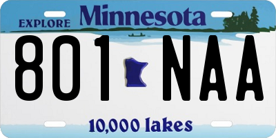 MN license plate 801NAA
