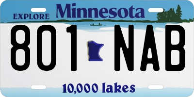 MN license plate 801NAB