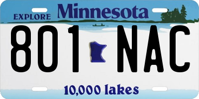 MN license plate 801NAC