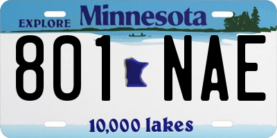 MN license plate 801NAE