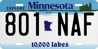 MN license plate 801NAF