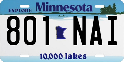 MN license plate 801NAI