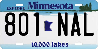 MN license plate 801NAL