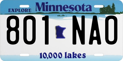 MN license plate 801NAO