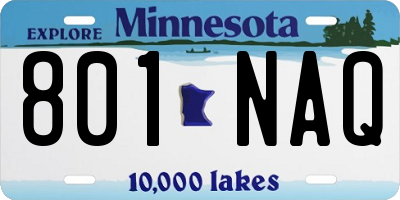 MN license plate 801NAQ