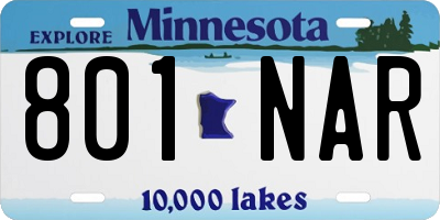 MN license plate 801NAR