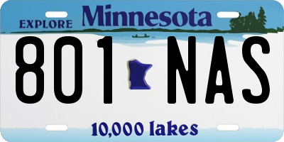 MN license plate 801NAS