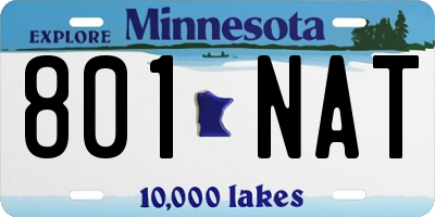 MN license plate 801NAT